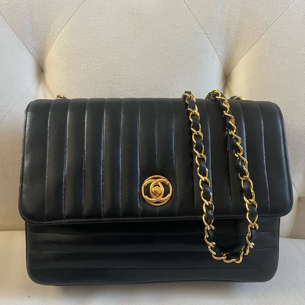 Chanel mademoiselle Lambskin 24k Gold Plated hardware Flap - Picture 2 of 14